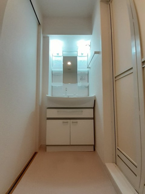 【洗面所】 | ラポール西大島 イースト | 広い洗面スペース