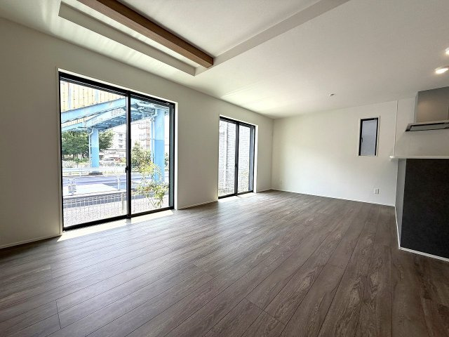 練馬区石神井台4丁目　間口7ｍ×整形地　新築戸建限定1棟の居間・リビング