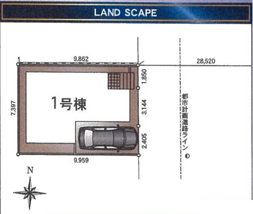 三郷市　天神1丁目　新築戸建　　全1棟の区画図|区画図です