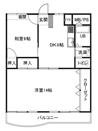 【間取り】 | 山科団地D棟 | 専有面積62.28㎡