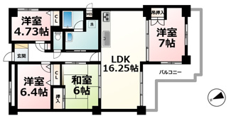 【間取り】 | ロイヤルフラッツ唐崎