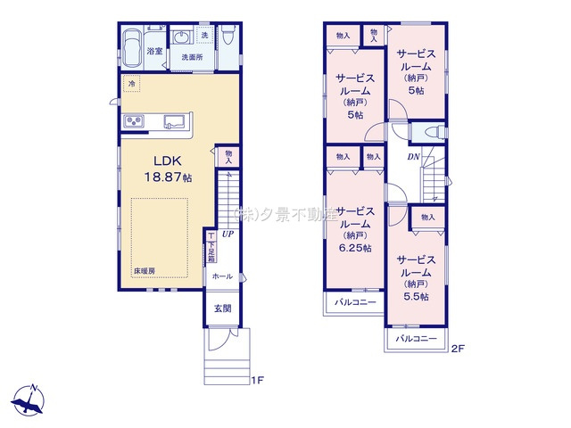 《仲介手数料無料》南区文蔵５丁目8-1新築一戸建てサニータウンの間取り