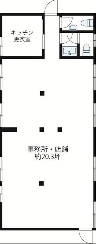 大津市松原町の店舗事務所の間取り