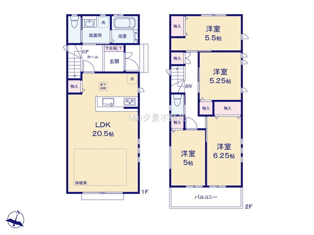 《仲介手数料無料》南区文蔵５丁目8-1新築一戸建てサニータウンの間取り