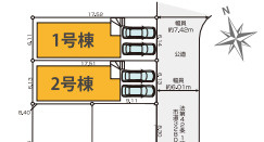 茅ヶ崎市高田3期　新築戸建　全4棟1号棟の区画図