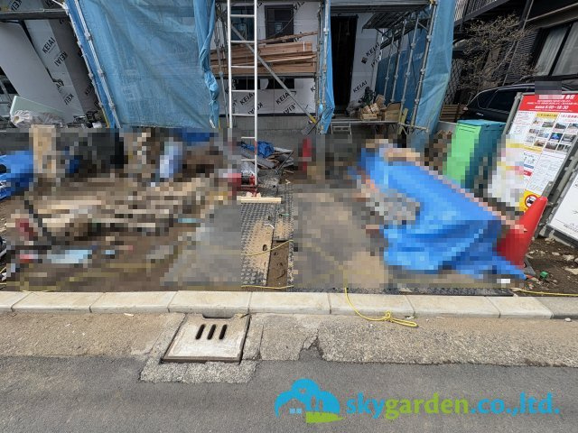 茅ヶ崎市高田3期　新築戸建　全4棟1号棟の駐車場|2026年2月27日撮影（建築中）