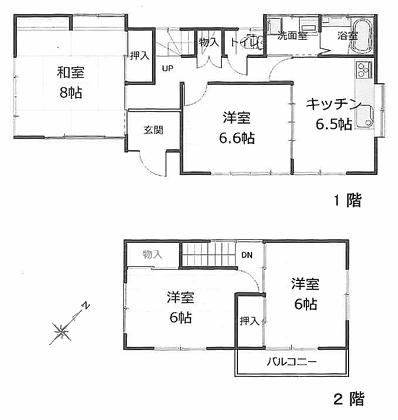 久喜市除堀　中古一戸建ての間取り|全居室６帖以上のゆとりのある間取り♪