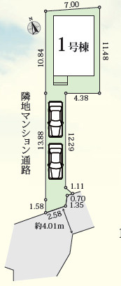 茅ヶ崎市浜之郷7期　新築戸建1棟の区画図