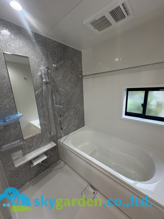 茅ヶ崎市浜之郷7期　新築戸建1棟の浴室|コンパクトで使いやすいお風呂です