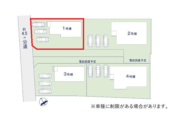 ケイアイフィット　日立市東金沢町　9期 　1の区画図|現地待ち合わせでのご見学も可能。資金計画のご相談もお任せください。ご予約はHPから、またお電話でも、お気軽にどうぞ。