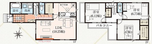 練馬区石神井台3丁目　新築一戸建　西武池袋線　大泉学園の間取り