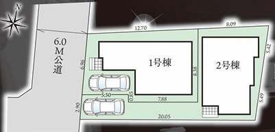 練馬区石神井台3丁目　新築一戸建　西武池袋線　大泉学園の区画図