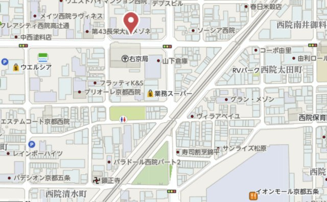 サーパスシティ西院日照町　5階の地図