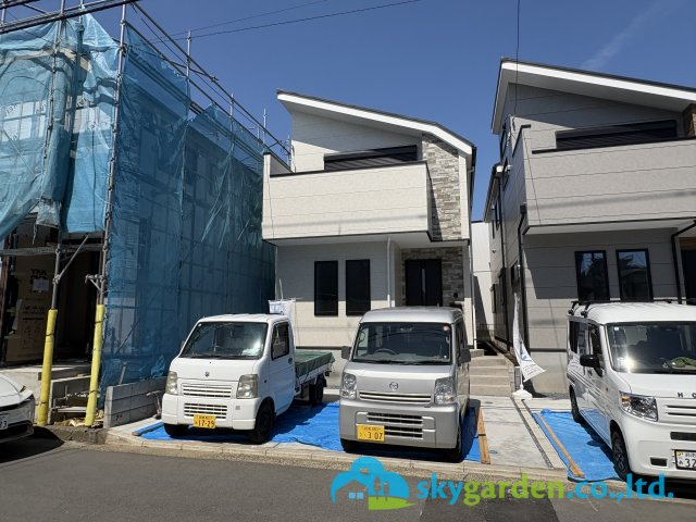 茅ヶ崎市高田3期　新築戸建　全４棟２号棟の前面道路含む現地写真|前面道路含む現地写真です