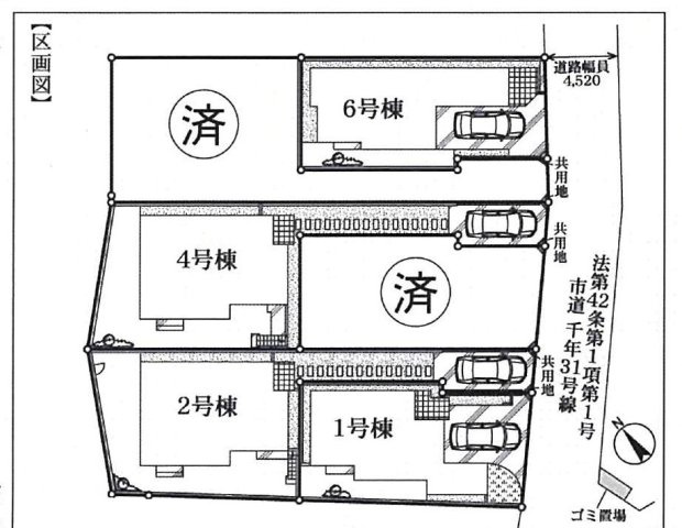 フォレストタウン千年Ⅱの区画図