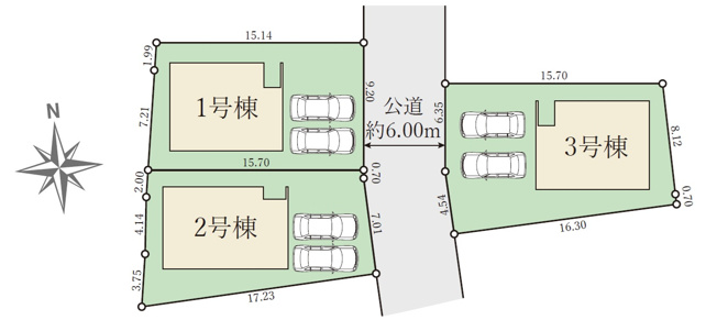 【区画図】 | 加古郡稲美町中村１期（全3棟）1号棟 | 1号棟です。