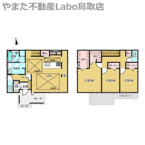 鳥取市湖山町西２丁目中古一戸建ての間取り