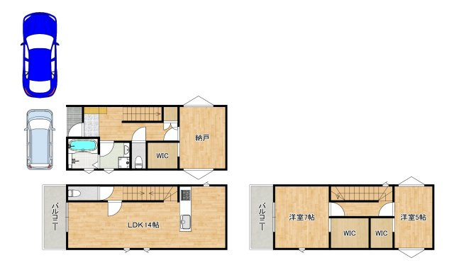 公園南矢田４丁目　新築一戸建の間取り