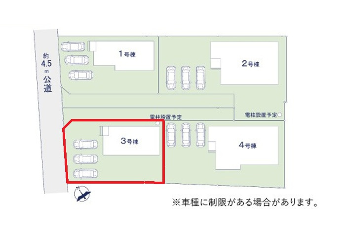 ケイアイフィット　日立市東金沢町　9期 　3の区画図|現地待ち合わせでのご見学も可能。資金計画のご相談もお任せください。ご予約はHPから、またお電話でも、お気軽にどうぞ。