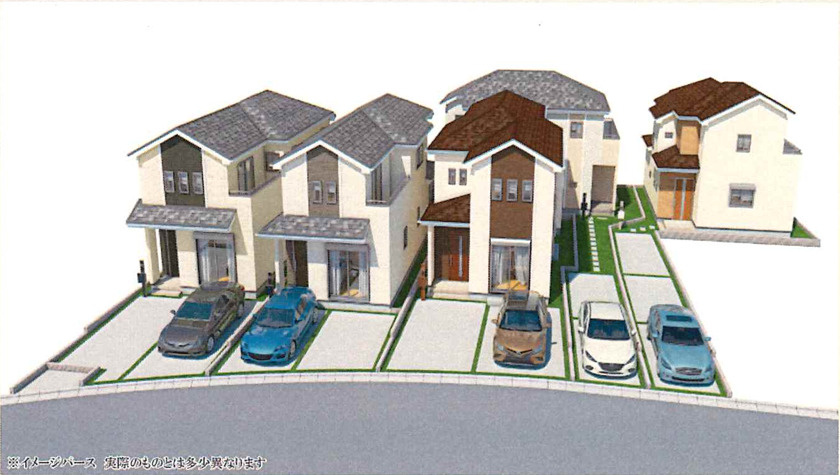 明石市二見町東二見新築戸建B号棟の外観パース|イメージ図。実際ものとは多少異なります。