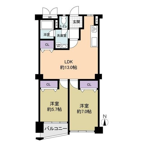 旭コーポＣ棟　11階の間取り