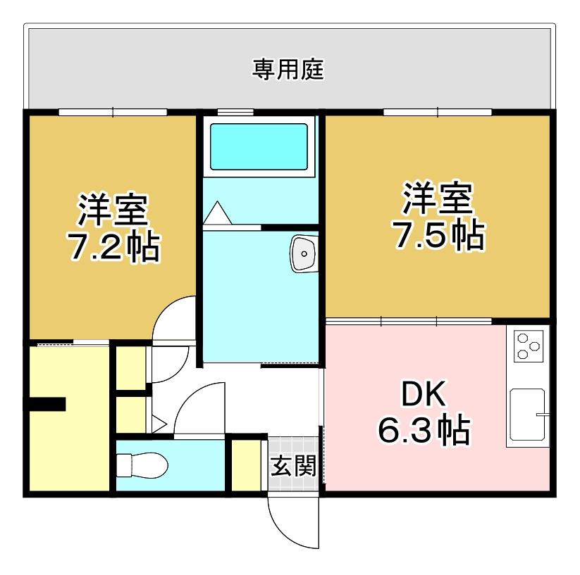 三洋タウン木屋瀬 B棟の間取り