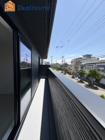 明石市日富美町1期　全7棟1号棟　新築戸建のバルコニー|【ホームページに現地動画掲載中】●年中無休：当日予約可●バルコニー広く沢山洗濯物が干せます！