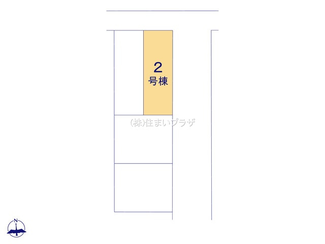 仲介手数料無料）津島市役所前２号棟の区画図