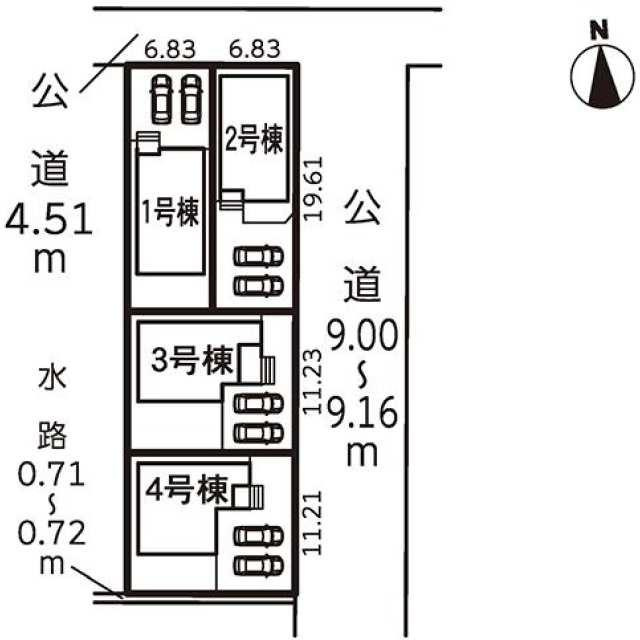 仲介手数料無料）津島市役所前２号棟の区画図