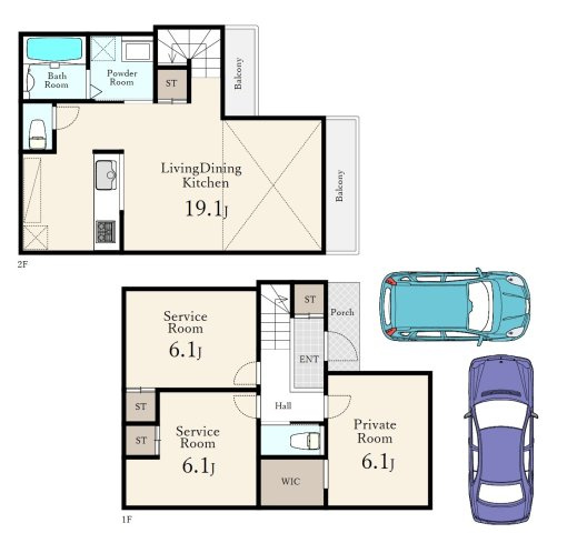 杉並区和泉4丁目 全6区画 6号地の土地図＋建物プラン例|建物参考プラン
建物面積85.29㎡
