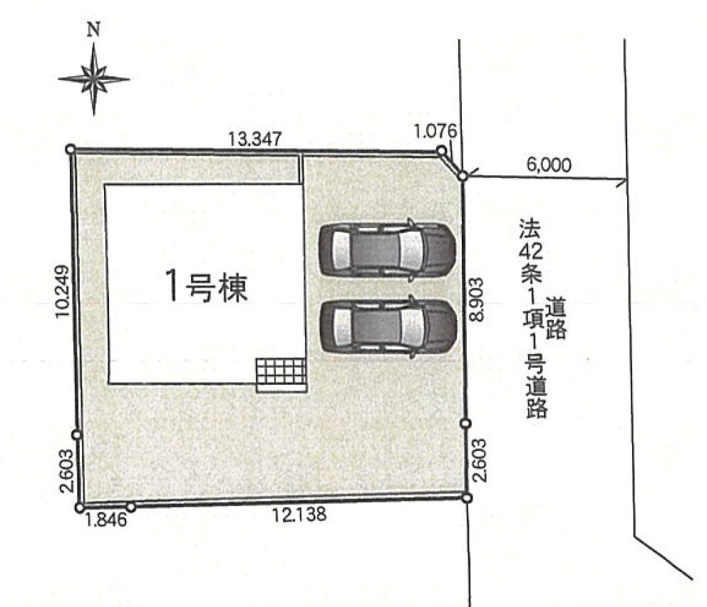【Cradle garden】真岡市長田 第23 全1棟の区画図