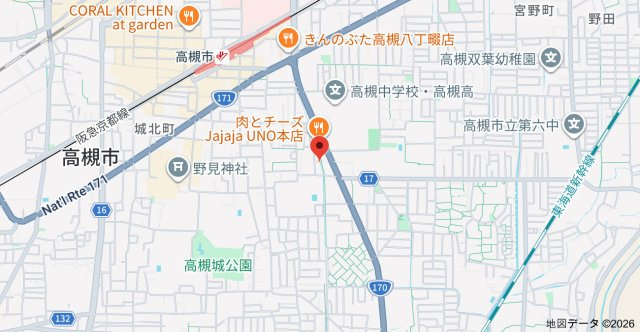 高槻市上本町の賃貸マンションの地図
