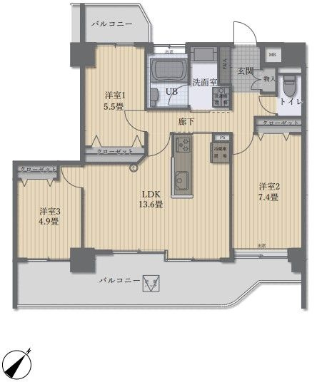 【間取り】 | ジョイナス天神タワー☆仲介手数料無料☆