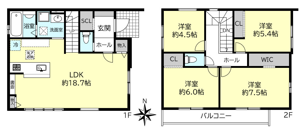 明石市日富美町新築戸建１号棟の間取り