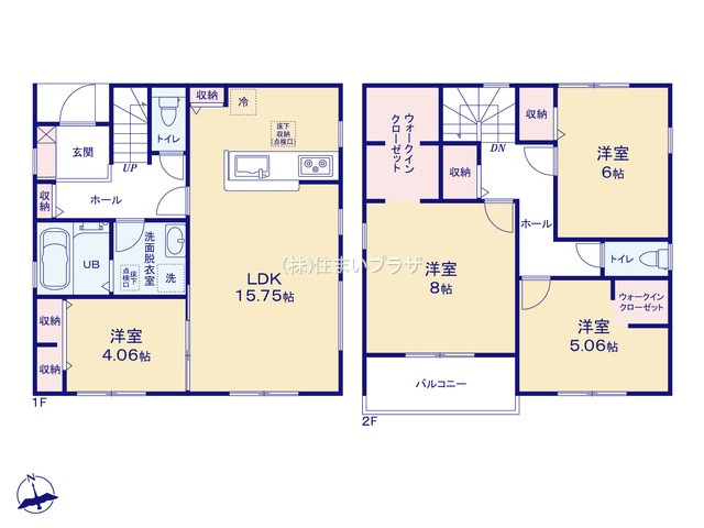 仲介手数料無料）小牧市小木２号棟の間取り