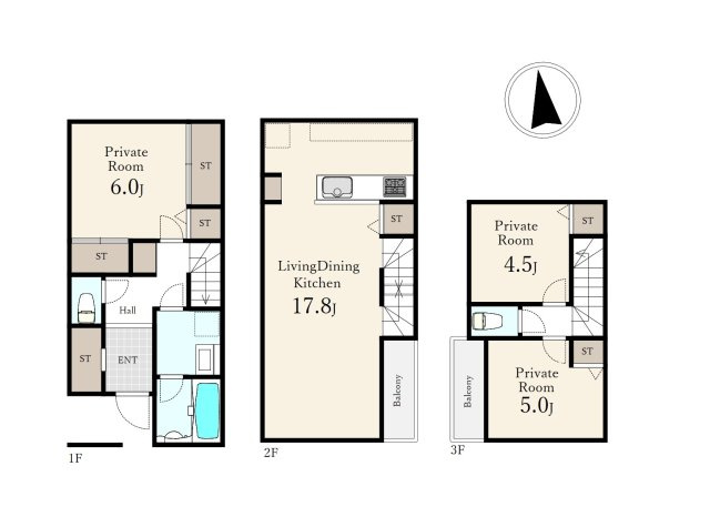 板橋区高島平1丁目 全2区画 B号地の土地図＋建物プラン例|B区画参考プラン
建物面積86.28㎡　4LDK
建物ボリュームの参考にされてください