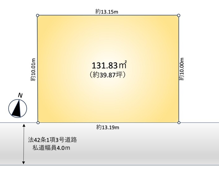 あきる野市雨間/建築条件無し売地/駅徒歩5分/整形地の区画図|南側道路で日当たり良好♪整形地につき自由度の高い間取り設計が可能です☆