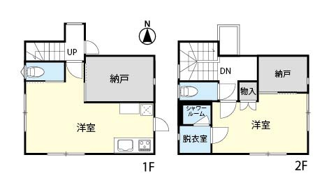 富士宮市外神売り中古住宅の間取り
