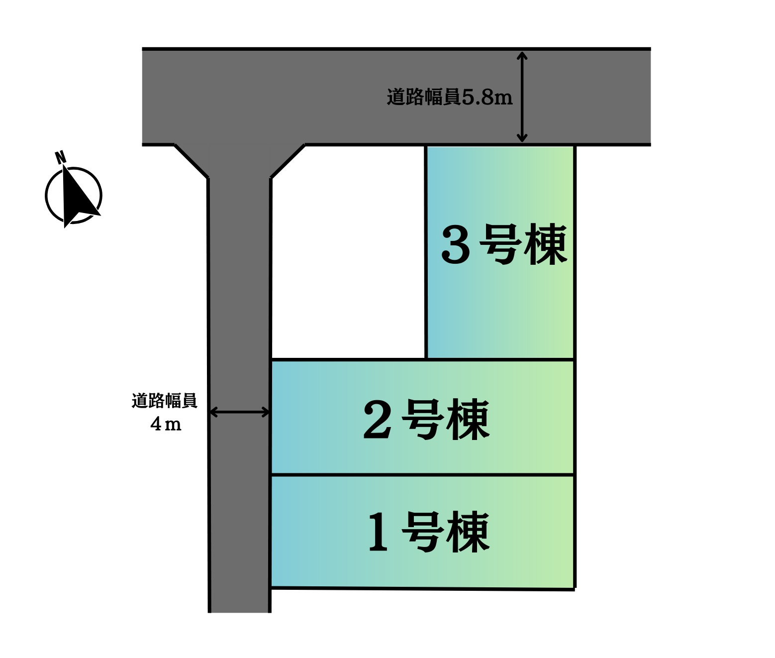 葵区エリア！ 小中学校まで近い好立地の新築分譲住宅の区画図