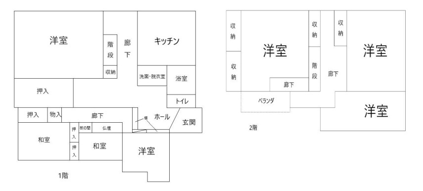 【中古戸建】桐生市相生町2丁目の間取り|■間取り図｜敷地面積：387.91㎡（約117.34坪）建物面積：61.28㎡（約18.53坪）