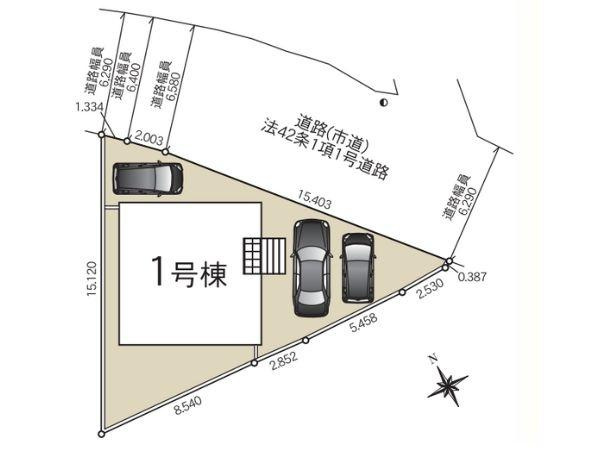 田原第1-1号棟の区画図|全体区画図です。
