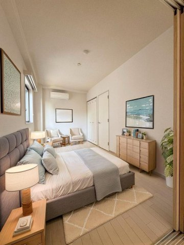 ｆ・Ｓｔｕｄｉｏの寝室|★※家具はCGになります　明るいフローリングの角部屋です★