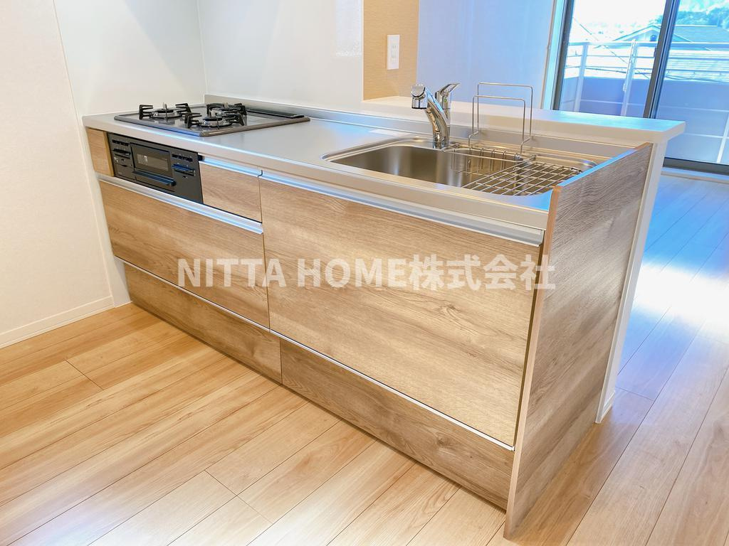 メゾン　ド　ソワのキッチン|ガスコンロ＆グリル付き！