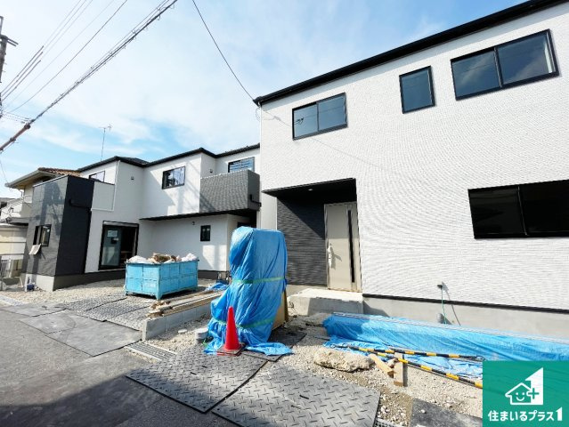 守山市吉身　第1期　新築一戸建ての外観|周辺は落ち着いた街並みの住宅地！子育てがしやすい住環境です！まだ未完成ですが、現地でしかわからない事もございます。是非一度ご覧ください。