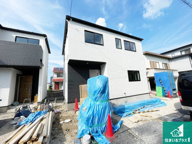 守山市吉身　第1期　新築一戸建ての外観|周辺は落ち着いた街並みの住宅地！子育てがしやすい住環境です！まだ未完成ですが、現地でしかわからない事もございます。是非一度ご覧ください。