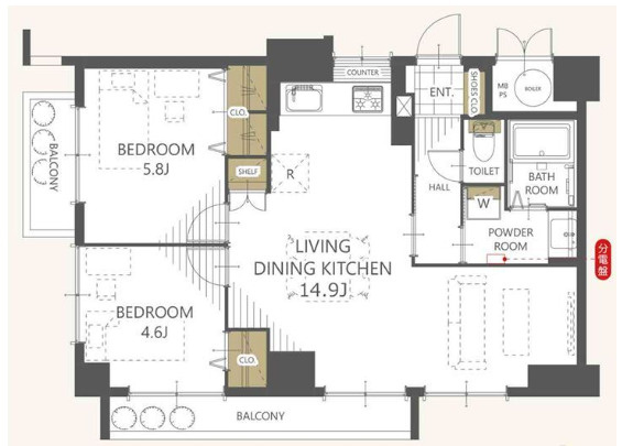 エクレール愛宕の間取り