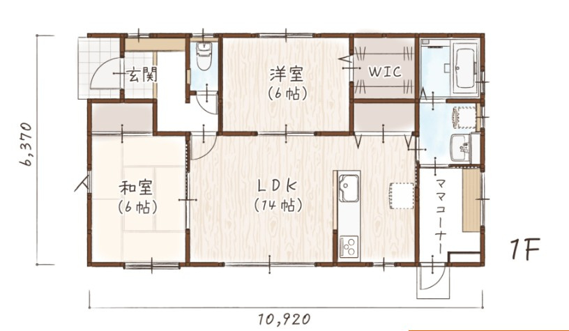 東根市神町西建売住宅【平屋×Z空調】の間取り|間取り図