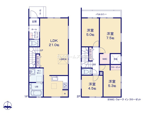 【間取り】 | 名古屋市守山区小幡２丁目1312-1『仲介料無料』新築戸建て | 3号棟