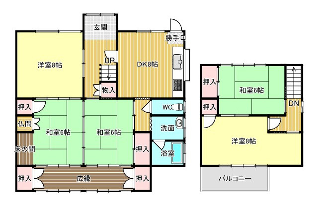 中古住宅　茶屋新田の間取り