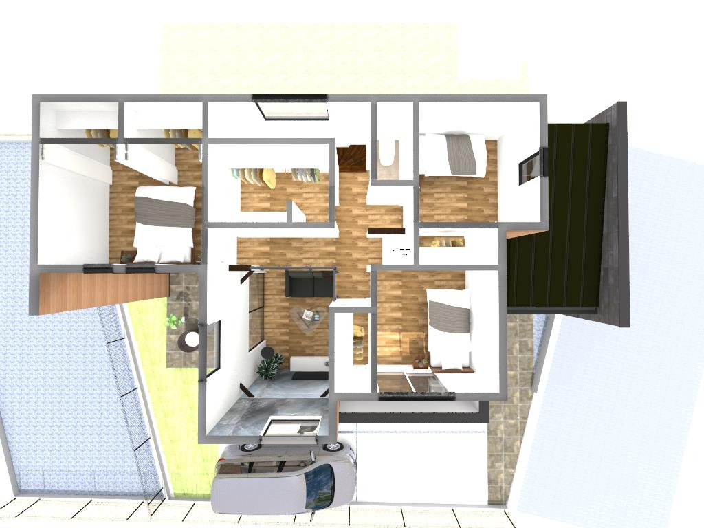 沼津市岡一色分譲地　【新価格】の土地図＋建物プラン例